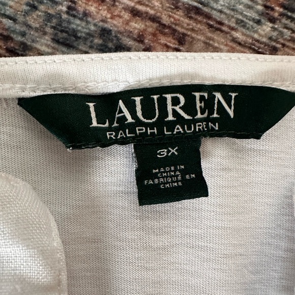 Lauren Ralph Lauren White Tunic Top Shirt 3/4 sleeve women’s size 3X - Picture 2 of 4